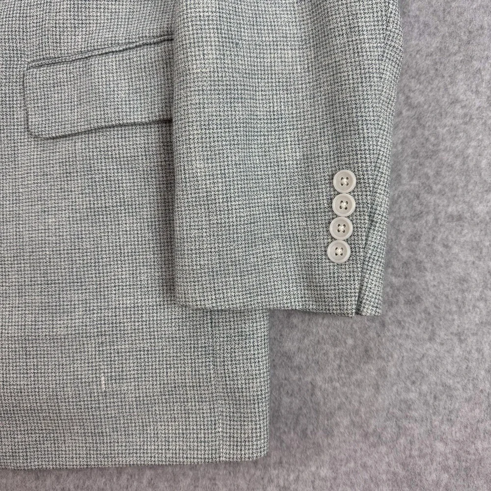 Jos A Bank Blazer Mens 41L Gray Linen Wool Sport Coat Jacket Tailored Fit Office